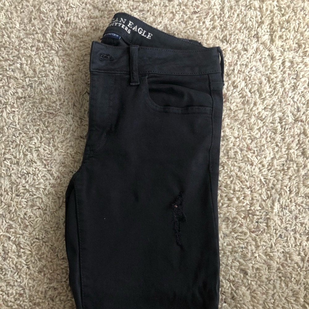 American Eagle black ripped jeans